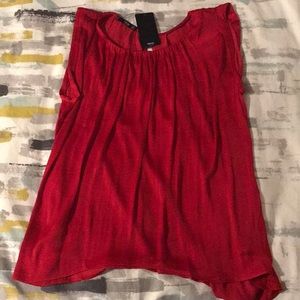 Red sleeveless blouse from Mango